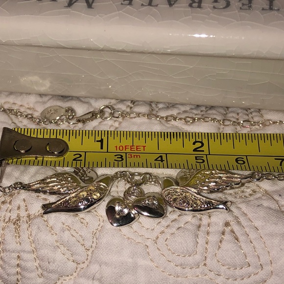 Lenox .925 silver/white topaz dove/hearts necklace - Picture 8 of 8